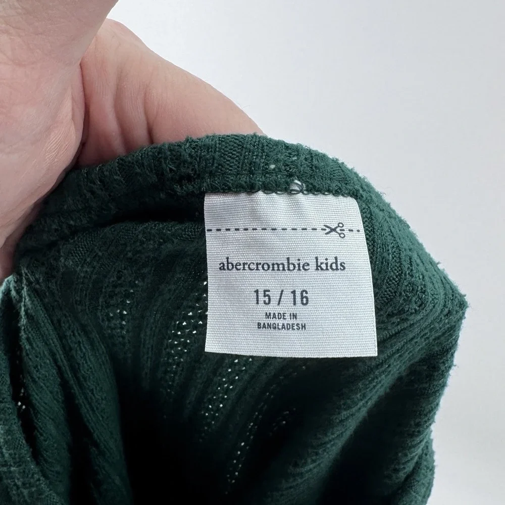 Lot of 2 Girls XL 14/16 Holiday Rib Knit Tops SO Abercrombie Kids Red Green